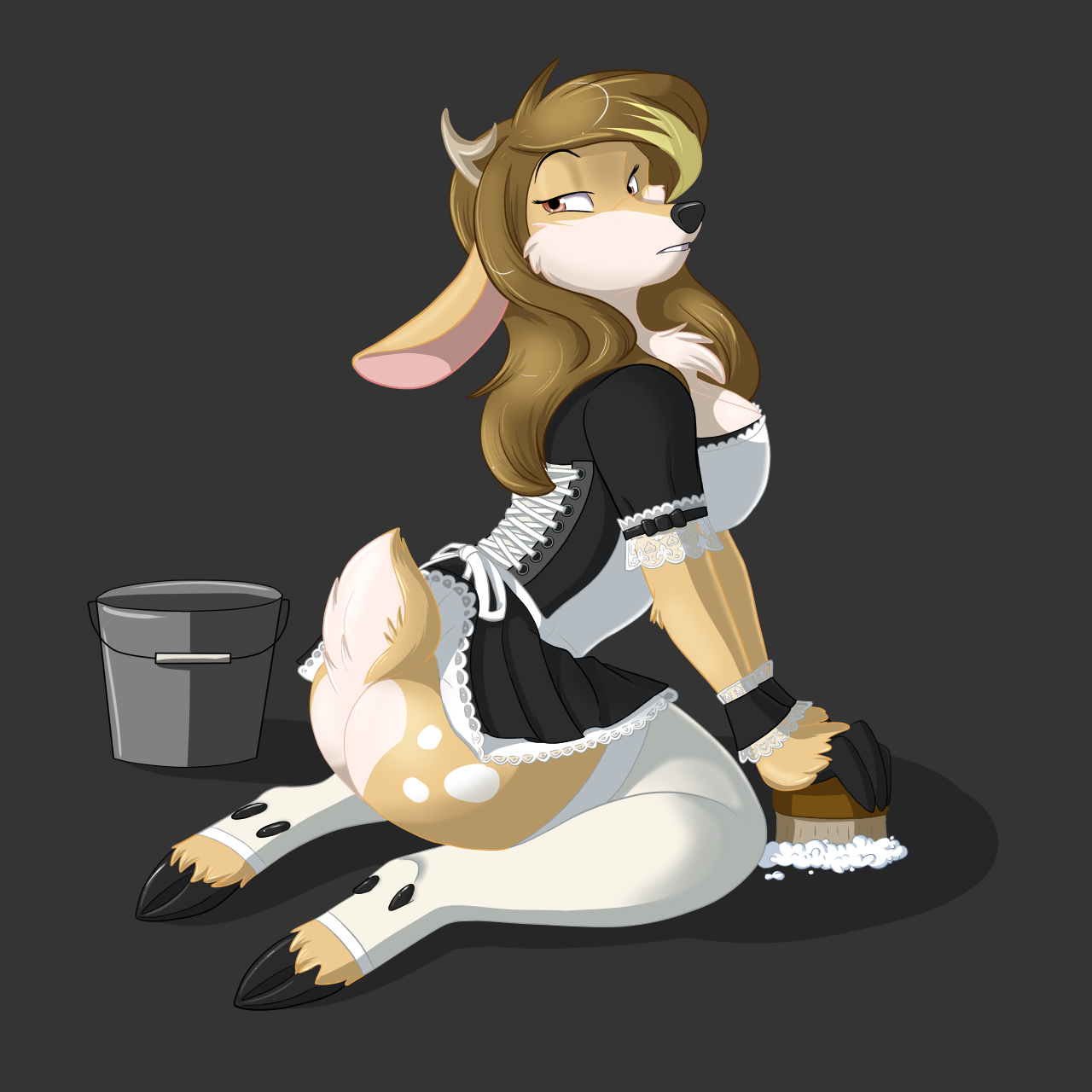 Furry anthro maid maid